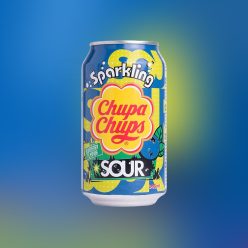   Chupa Chups Sour Blueberry  - áfonyás ízű savanyú és szénsavas üdítőital 345 ml