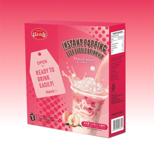 Instant Boba Bubble tea készlet - Barack ízű - 210 g