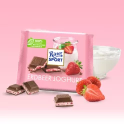   Ritter Sport Erdbeer Joghurt - joghurtos krémmel és eperdarabokkal töltött 100g