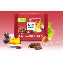   Ritter Sport Rum Trauben Nuss - tejcsokoládé rum mazsola és mogyoróval 100g