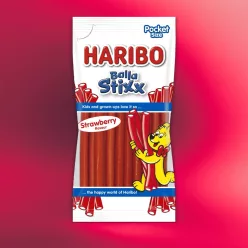 Haribo Balla Stixx Eper ízű gumicukor 200g