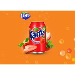 Fanta Strawberry - Eper ízű szénsavas üdítőital 355ml